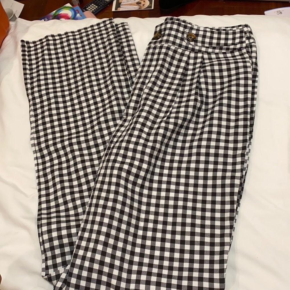 High waisted checkered pants